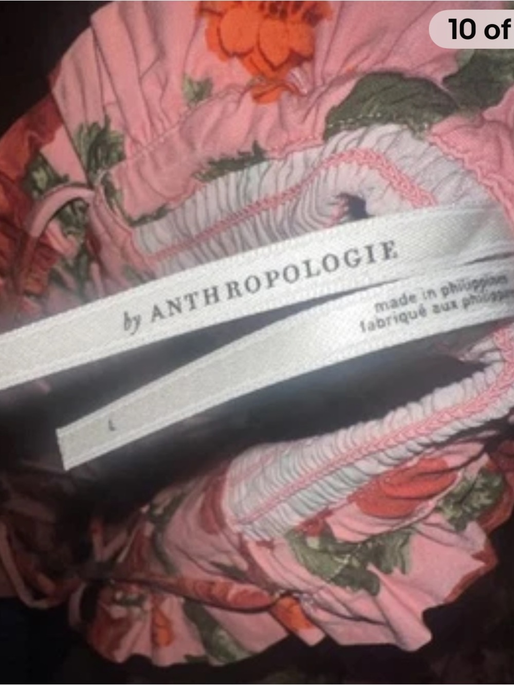 Anthropologie midi Dress Floral Smocked large NWT - Picture 8 of 11